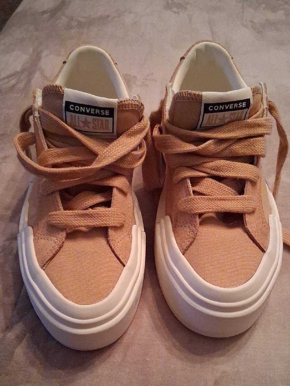 Converse Tan Platform Sneakers
